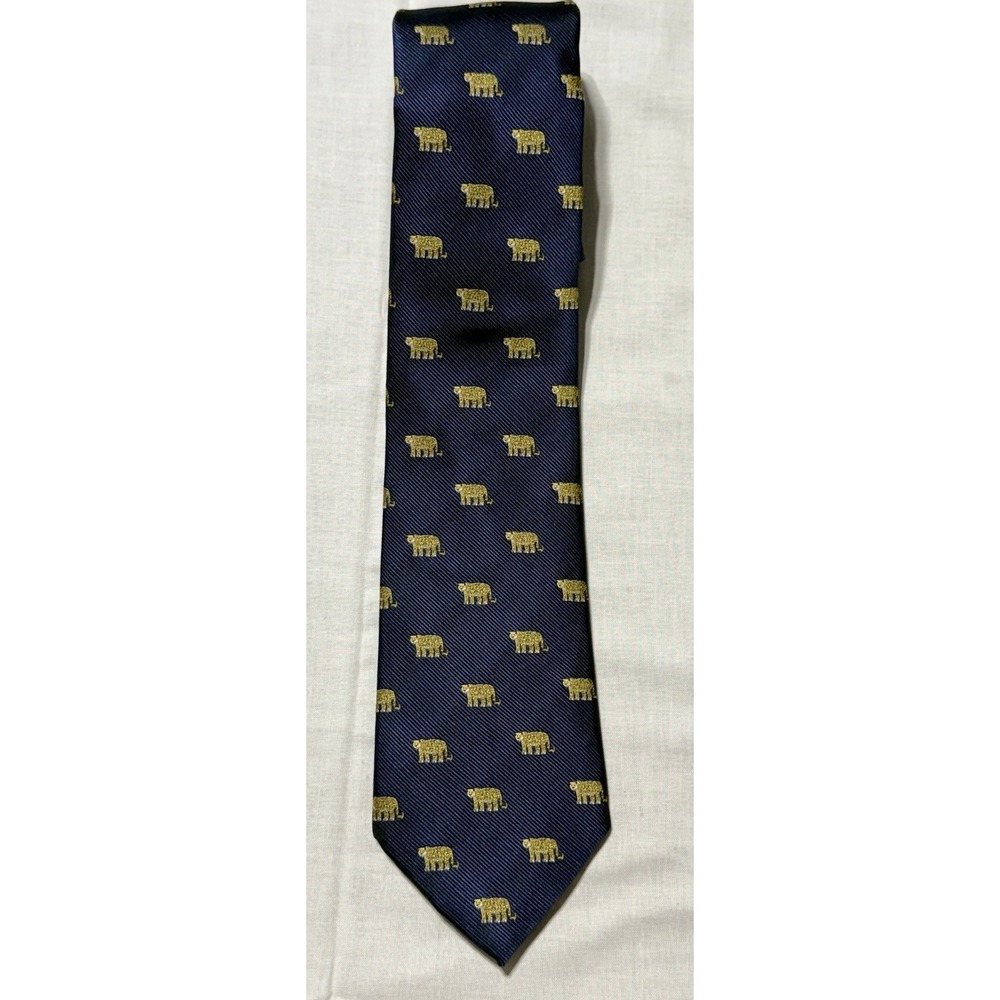 OTAA Australia "African Cheetah" Men's Necktie - Navy Blue & Gold Animal Print